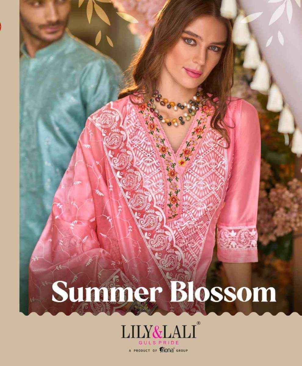 Lily & Lali Summer Blossom Organza Kurti Combo 6 pcs Catalogue