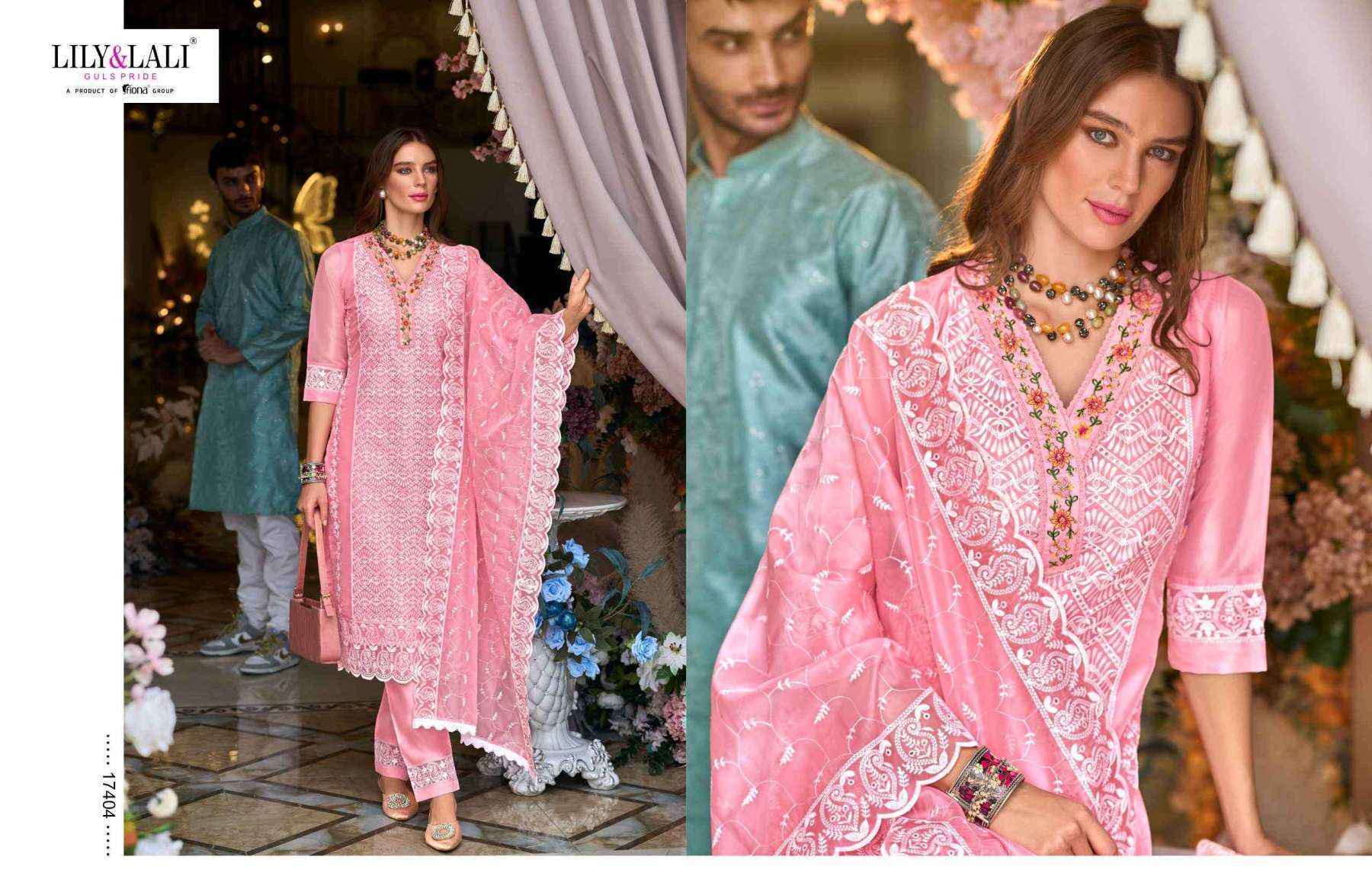Lily & Lali Summer Blossom Organza Kurti Combo 6 pcs Catalogue