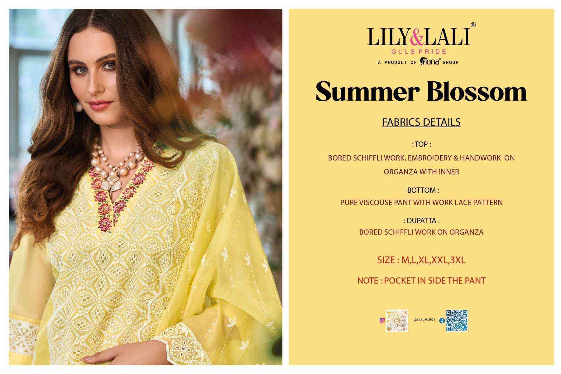 Lily & Lali Summer Blossom Organza Kurti Combo 6 pcs Catalogue