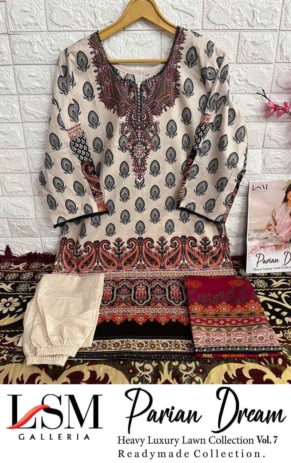 LSM Galleria Parian Dream Vol 7 Readymade Lawn Dress 6 pcs Catalogue