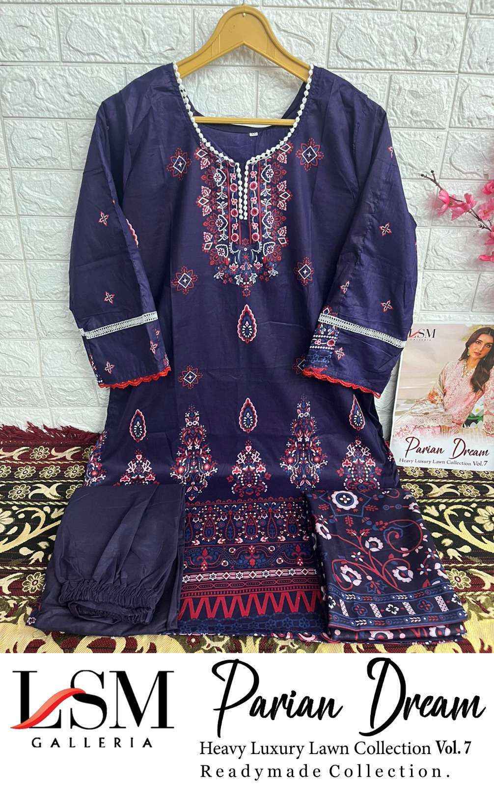 LSM Galleria Parian Dream Vol 7 Readymade Lawn Dress 6 pcs Catalogue