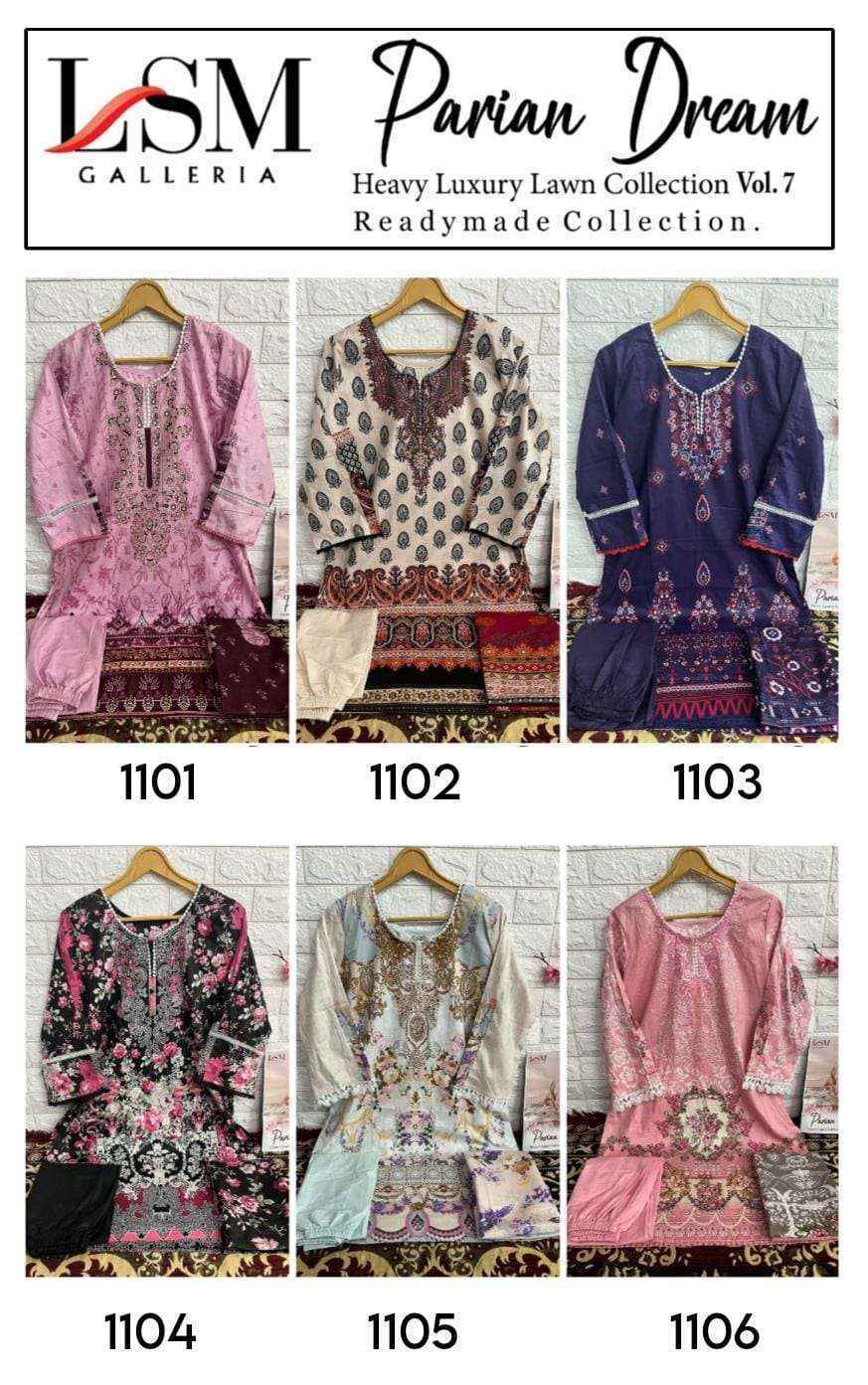 LSM Galleria Parian Dream Vol 7 Readymade Lawn Dress 6 pcs Catalogue