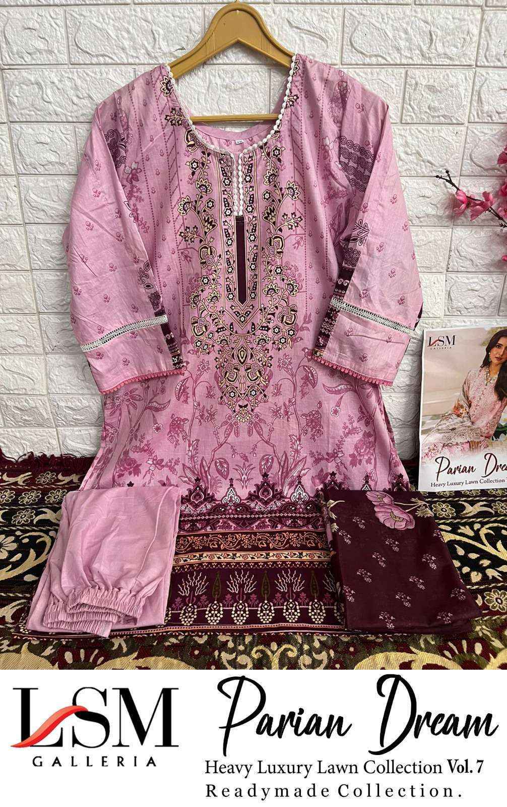 LSM Galleria Parian Dream Vol 7 Readymade Lawn Dress 6 pcs Catalogue