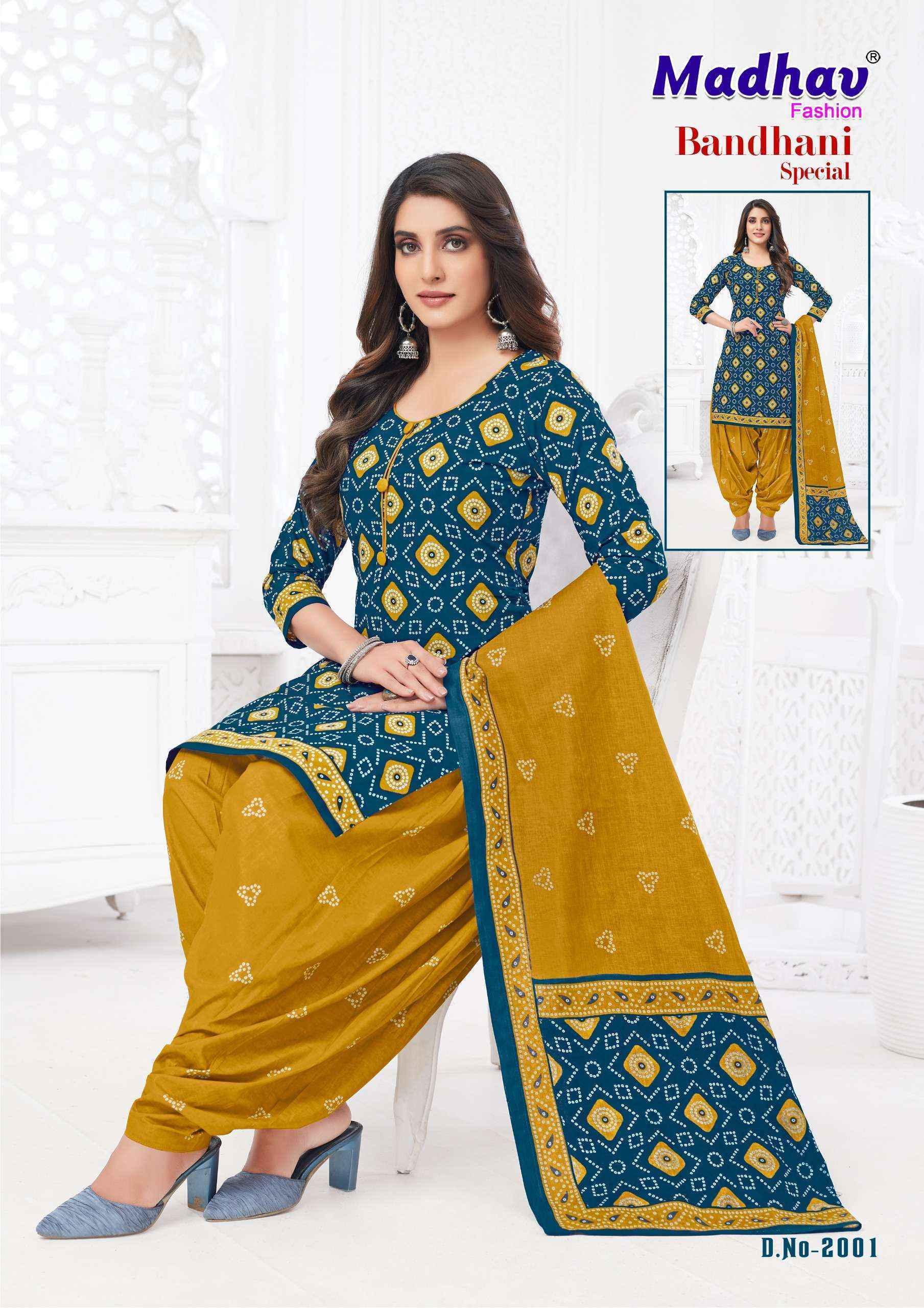 Bandhani cotton dress material best sale