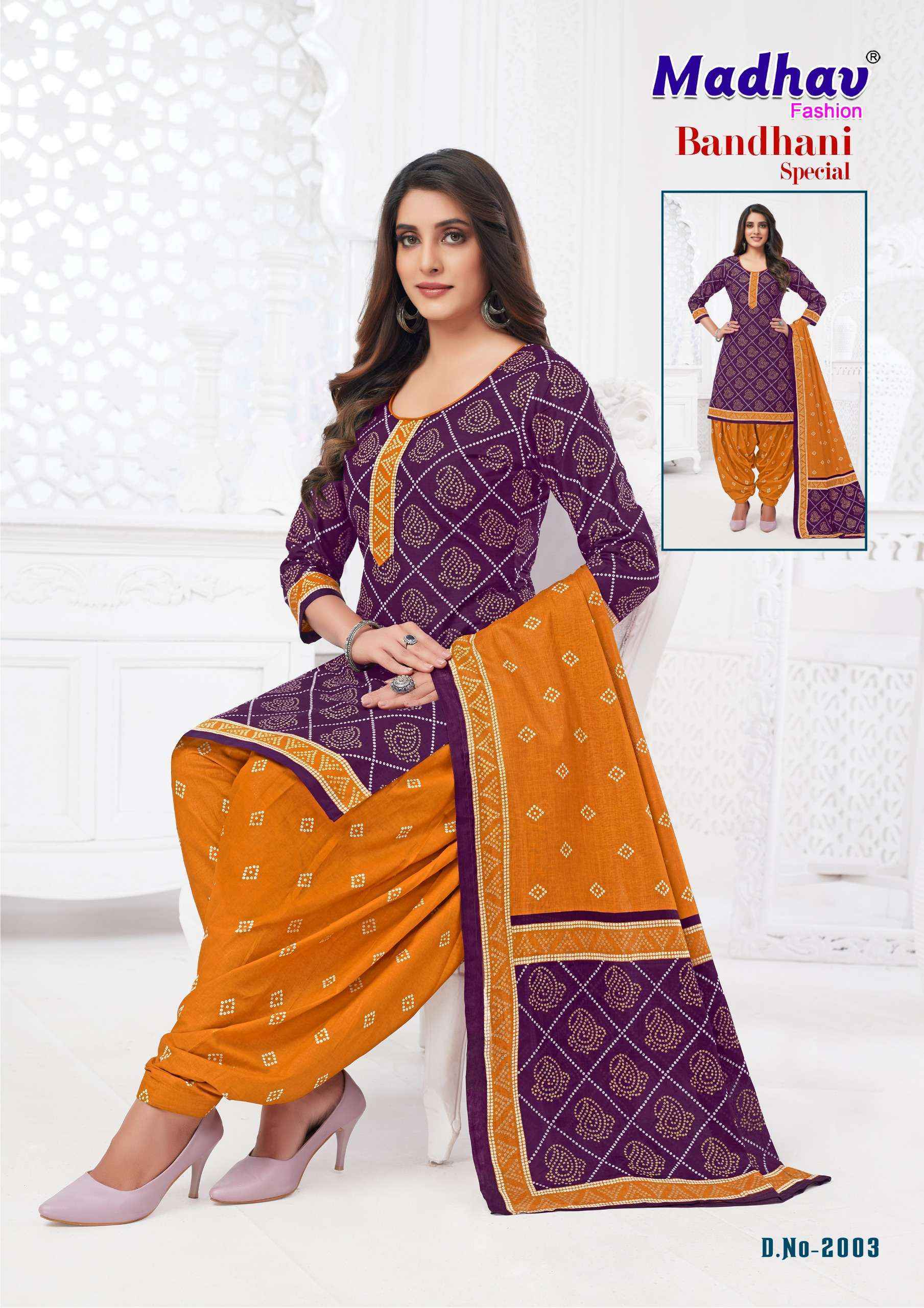 Madhav Fashion Bandhani Special Vol 2 Cotton Dress Material 10 pcs Catalogue
