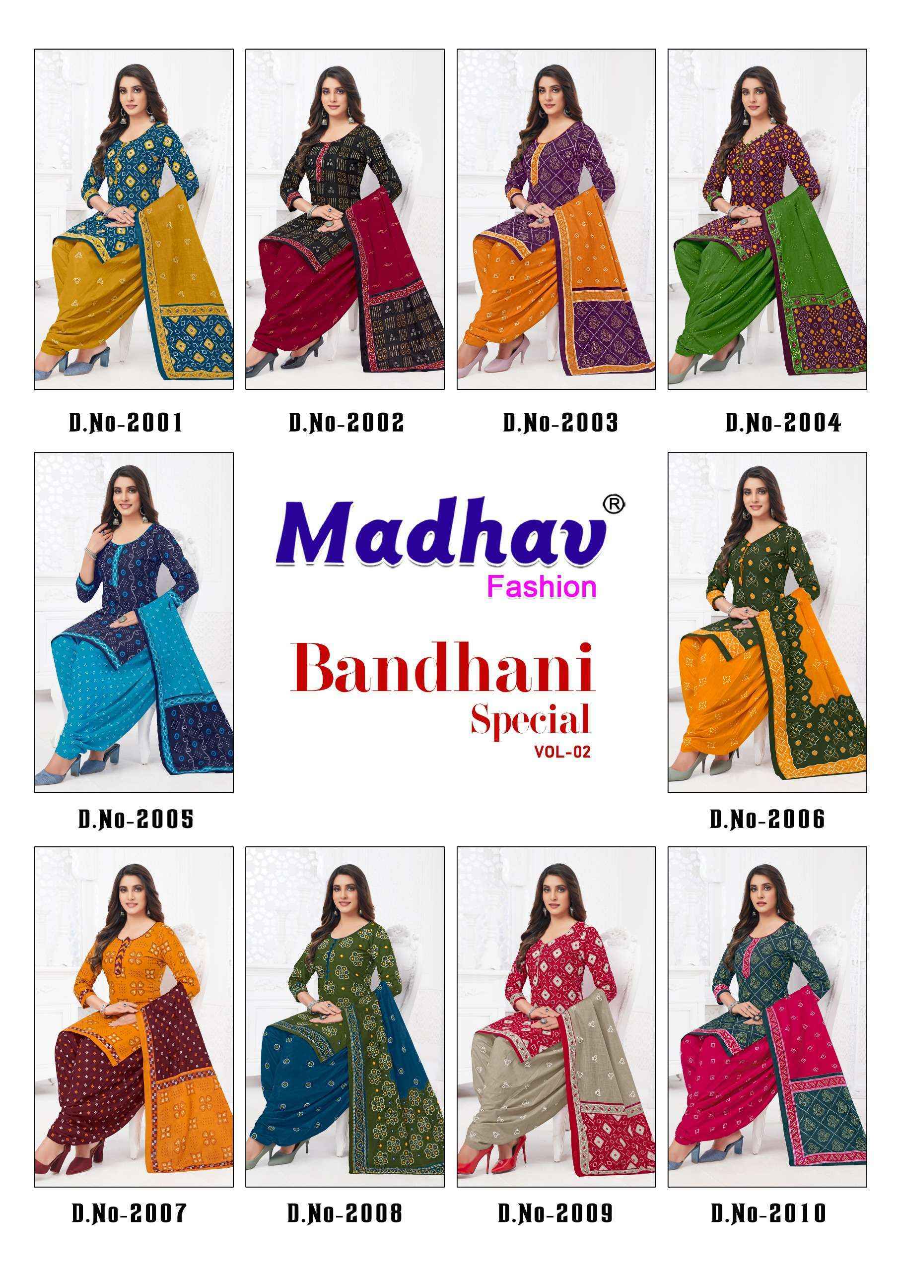Madhav Fashion Bandhani Special Vol 2 Cotton Dress Material 10 pcs Catalogue