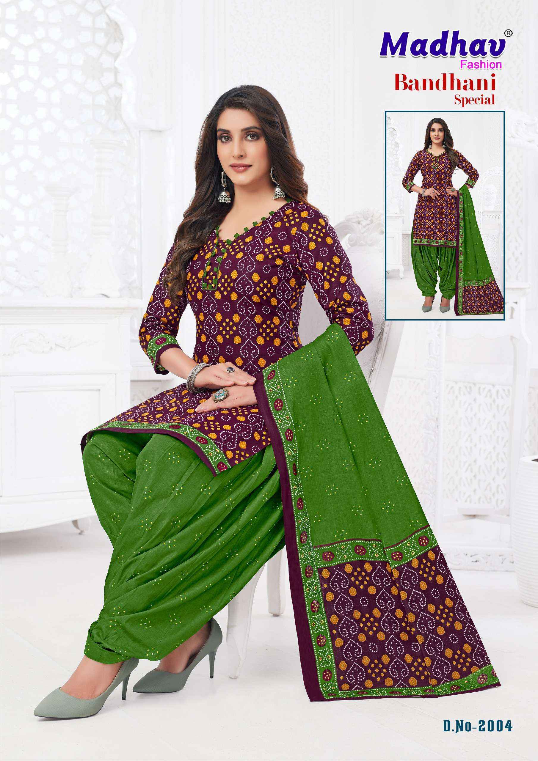 Madhav Fashion Bandhani Special Vol 2 Cotton Dress Material Best Womens Clothing Store