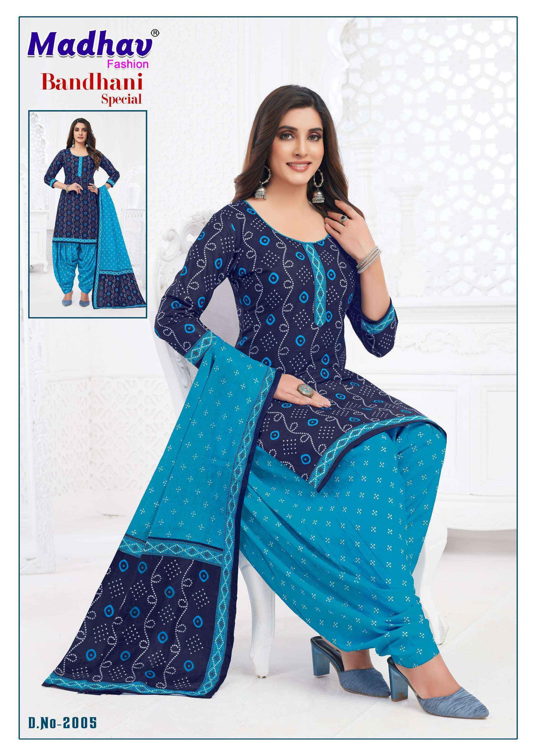 Madhav Fashion Bandhani Special Vol 2 Cotton Dress Material 10 pcs Catalogue