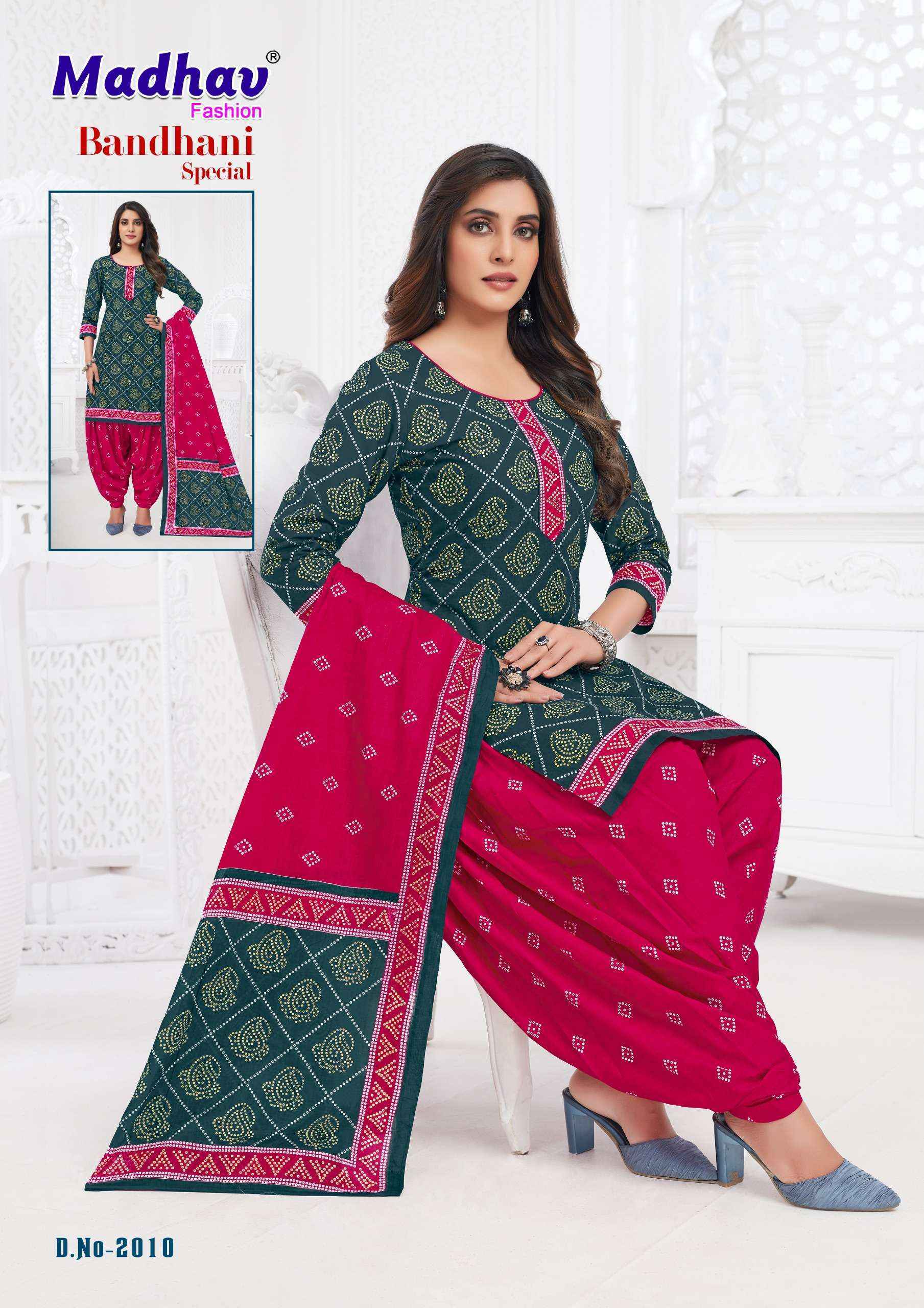 Madhav Fashion Bandhani Special Vol 2 Cotton Dress Material 10 pcs Catalogue