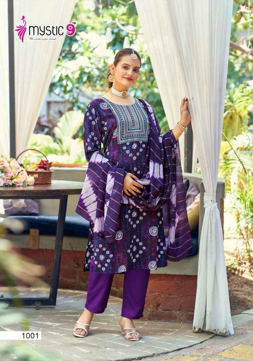 Mystic 9 Khanak Vol 1 Rayon Kurti Combo 8 pcs Catalogue
