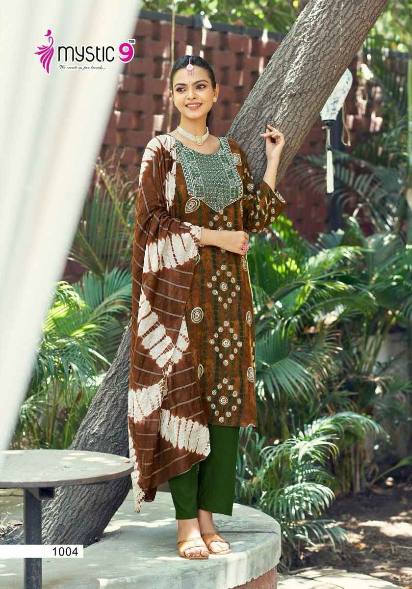 Mystic 9 Khanak Vol 1 Rayon Kurti Combo 8 pcs Catalogue