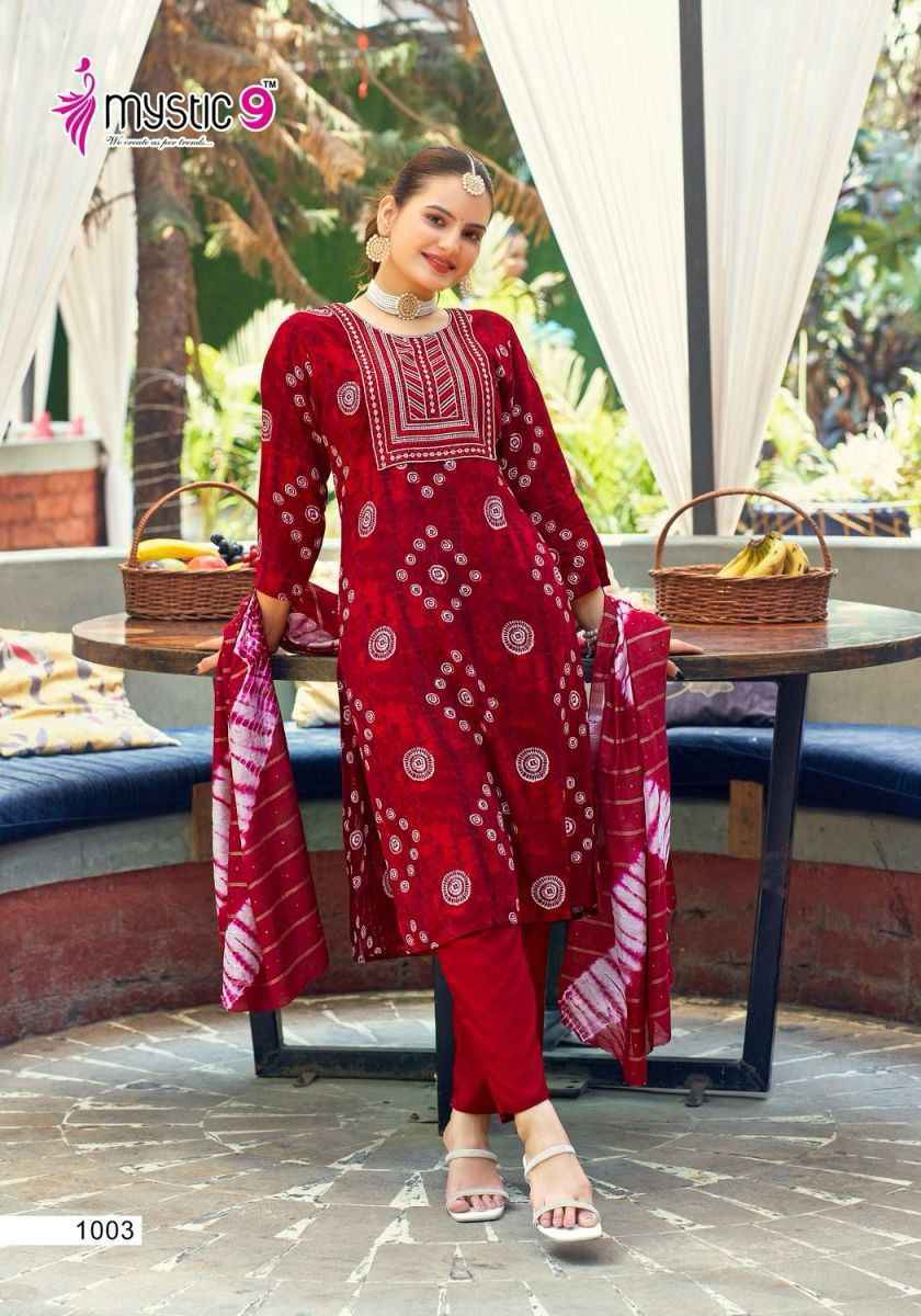 Mystic 9 Khanak Vol 1 Rayon Kurti Combo 8 pcs Catalogue