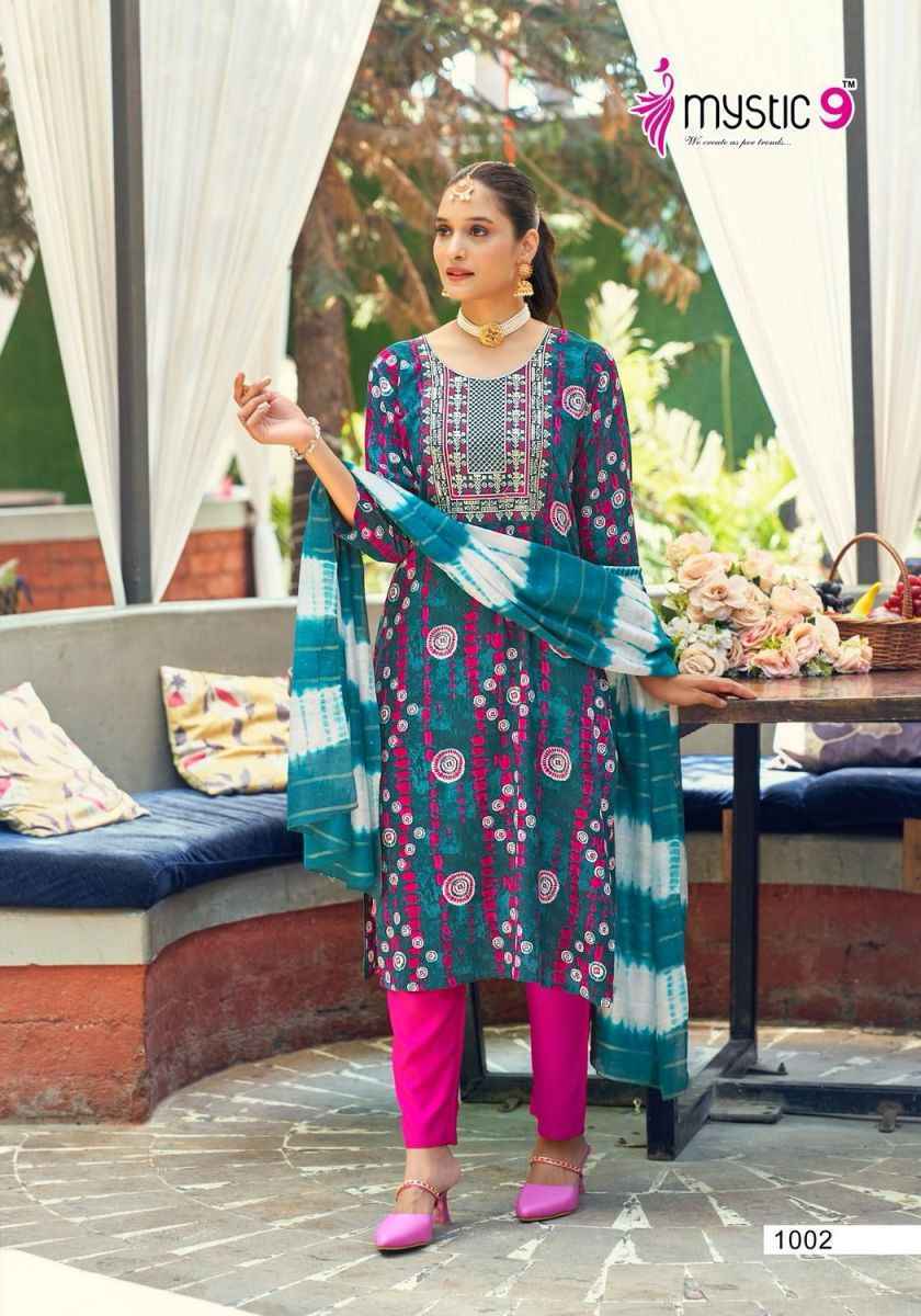 Mystic 9 Khanak Vol 1 Rayon Kurti Combo 8 pcs Catalogue