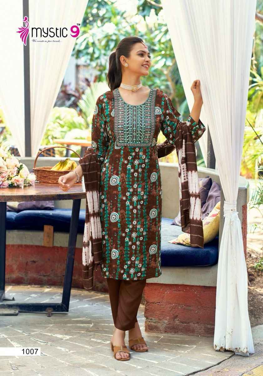 Mystic 9 Khanak Vol 1 Rayon Kurti Combo 8 pcs Catalogue