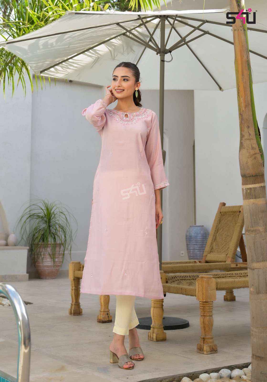 S4u Shivali Glamour Silk Kurti 6 pcs Catalogue