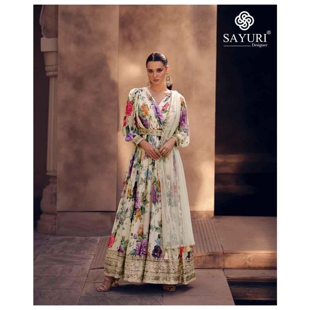 Sayuri Designer Kesar Readymade Georgette Dress 5 pcs Catalogue
