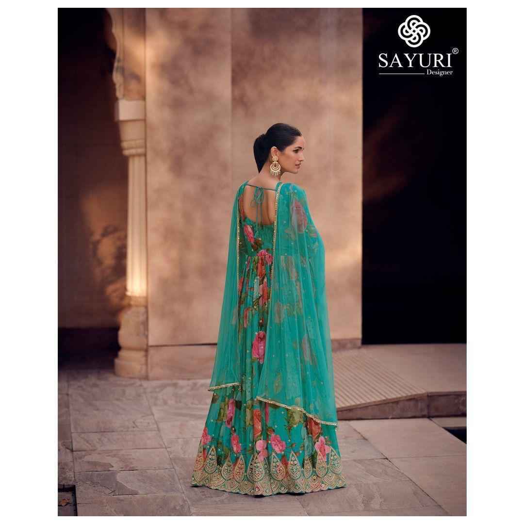 Sayuri Designer Kesar Readymade Georgette Dress 5 pcs Catalogue