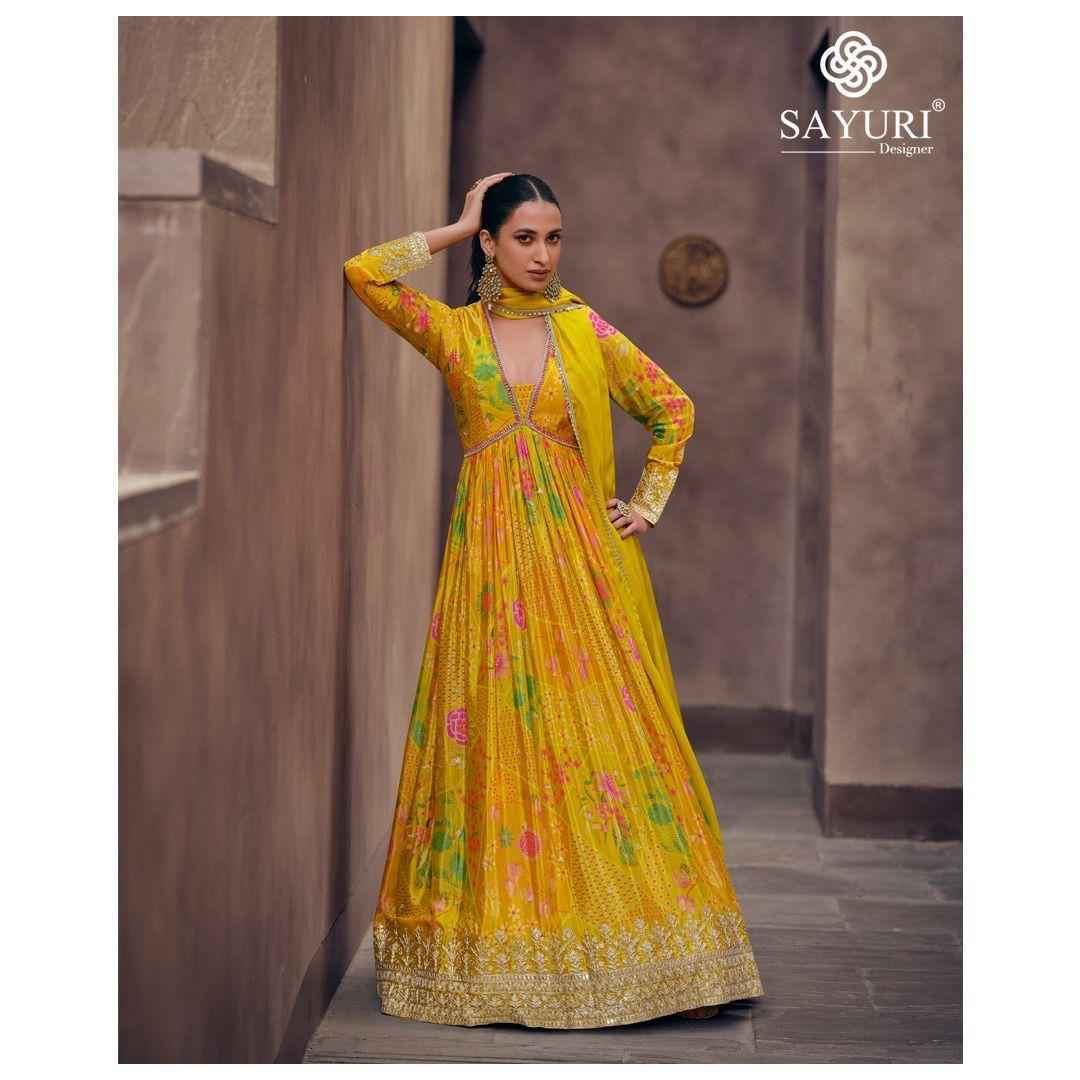 Sayuri Designer Kesar Readymade Georgette Dress 5 pcs Catalogue