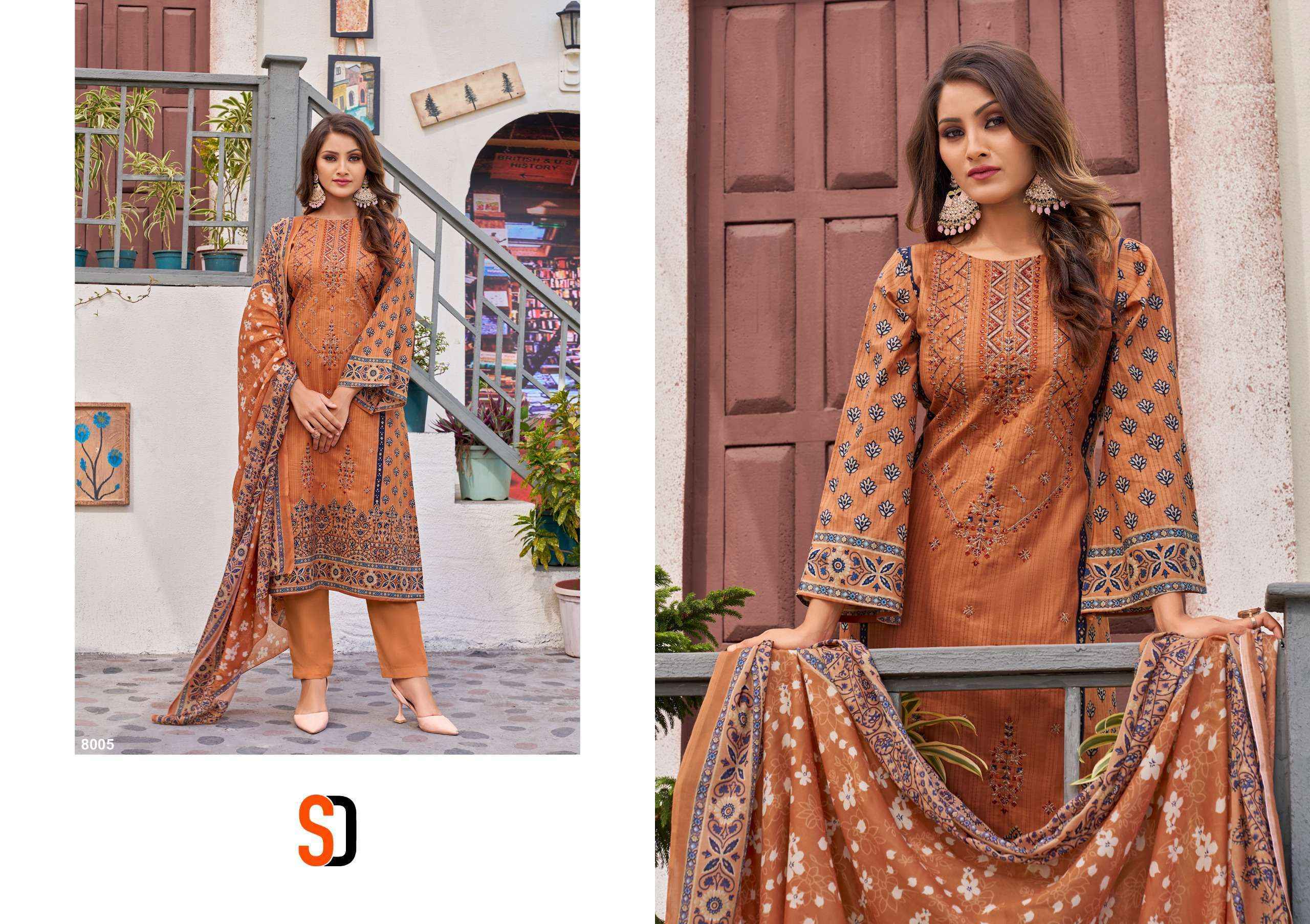 Shraddha Designer Bin Saeed Lawn Collection Vol 8 Cotton Dress Material 6 pc Cataloge