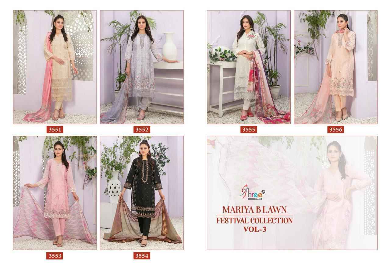 Shree Fab Mariya B Lawn Festival Collection Vol-3 Cotton Dress Material 6 pcs Catalogue