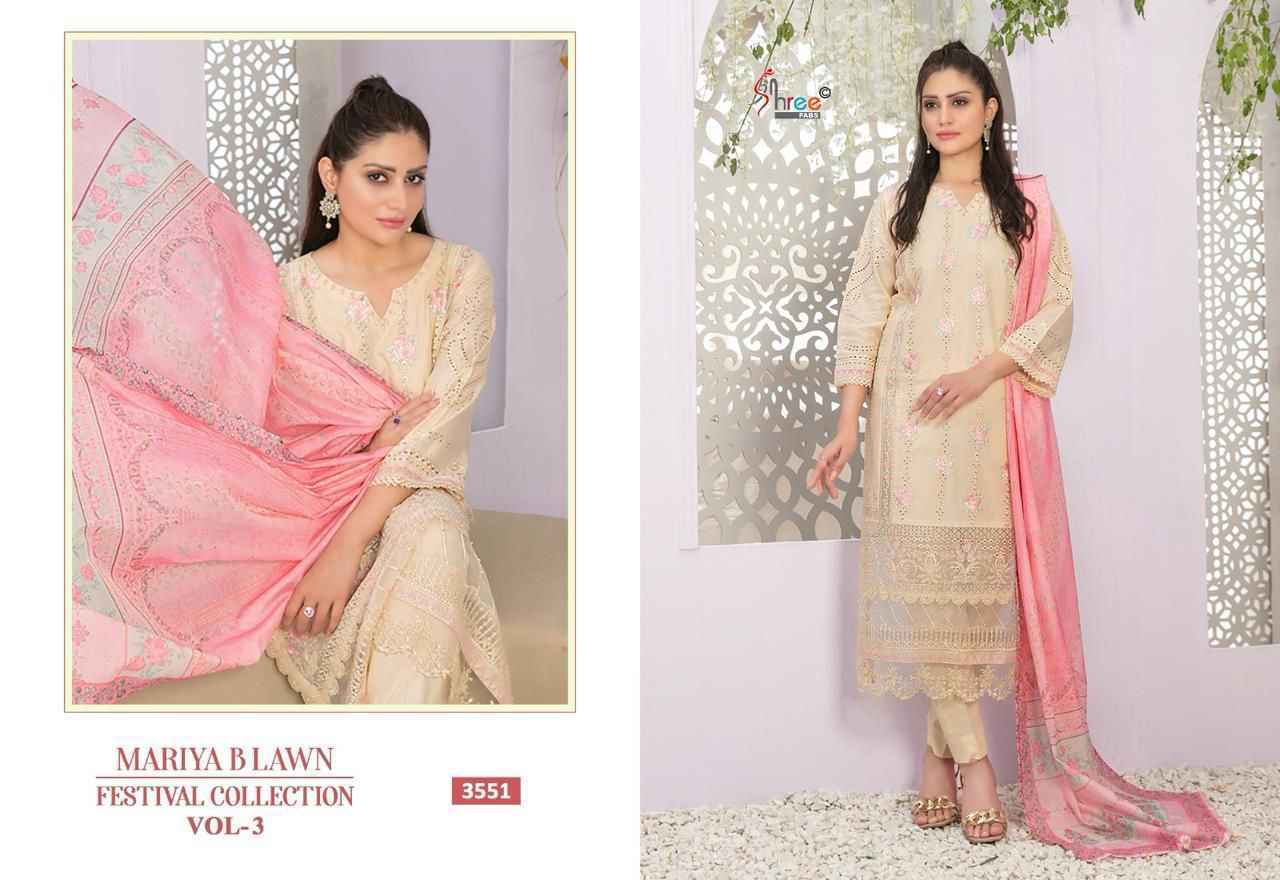 Shree Fab Mariya B Lawn Festival Collection Vol-3 Cotton Dress Material 6 pcs Catalogue