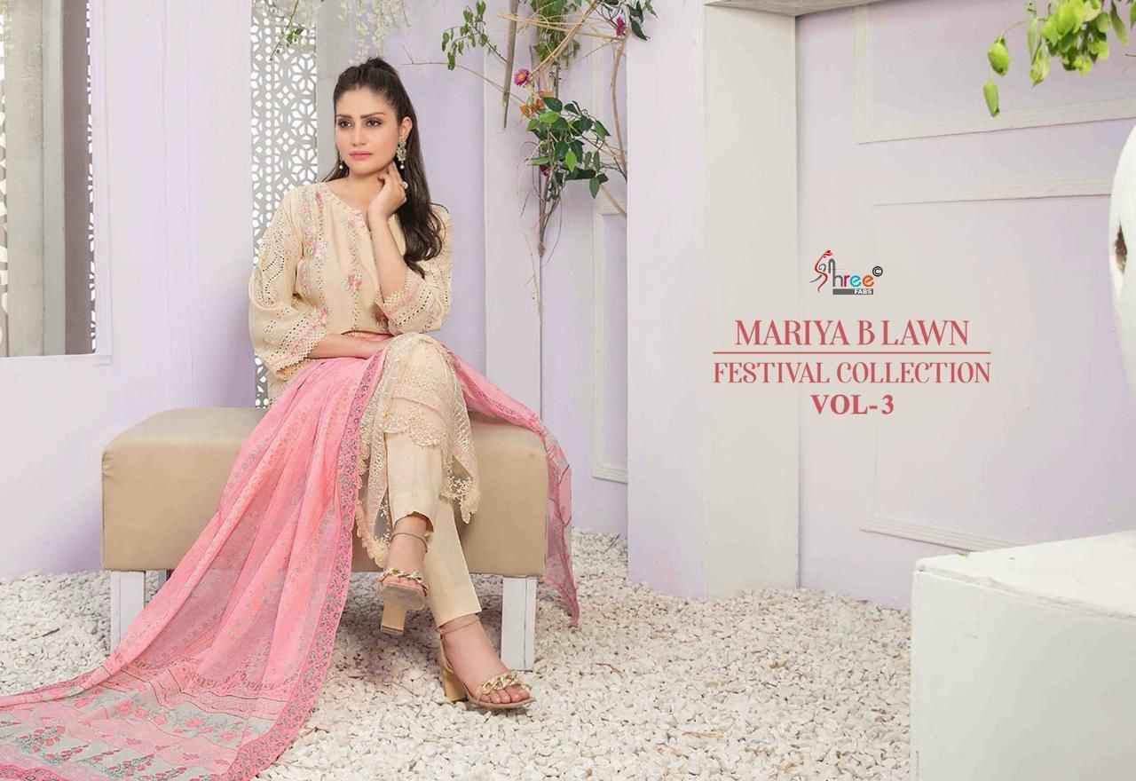 Shree Fab Mariya B Lawn Festival Collection Vol-3 Cotton Dress Material 6 pcs Catalogue