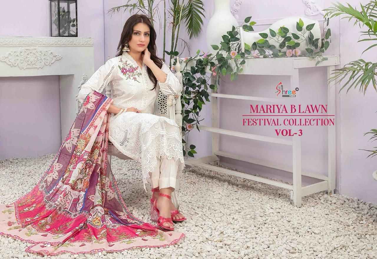 Shree Fab Mariya B Lawn Festival Collection Vol-3 Cotton Dress Material 6 pcs Catalogue