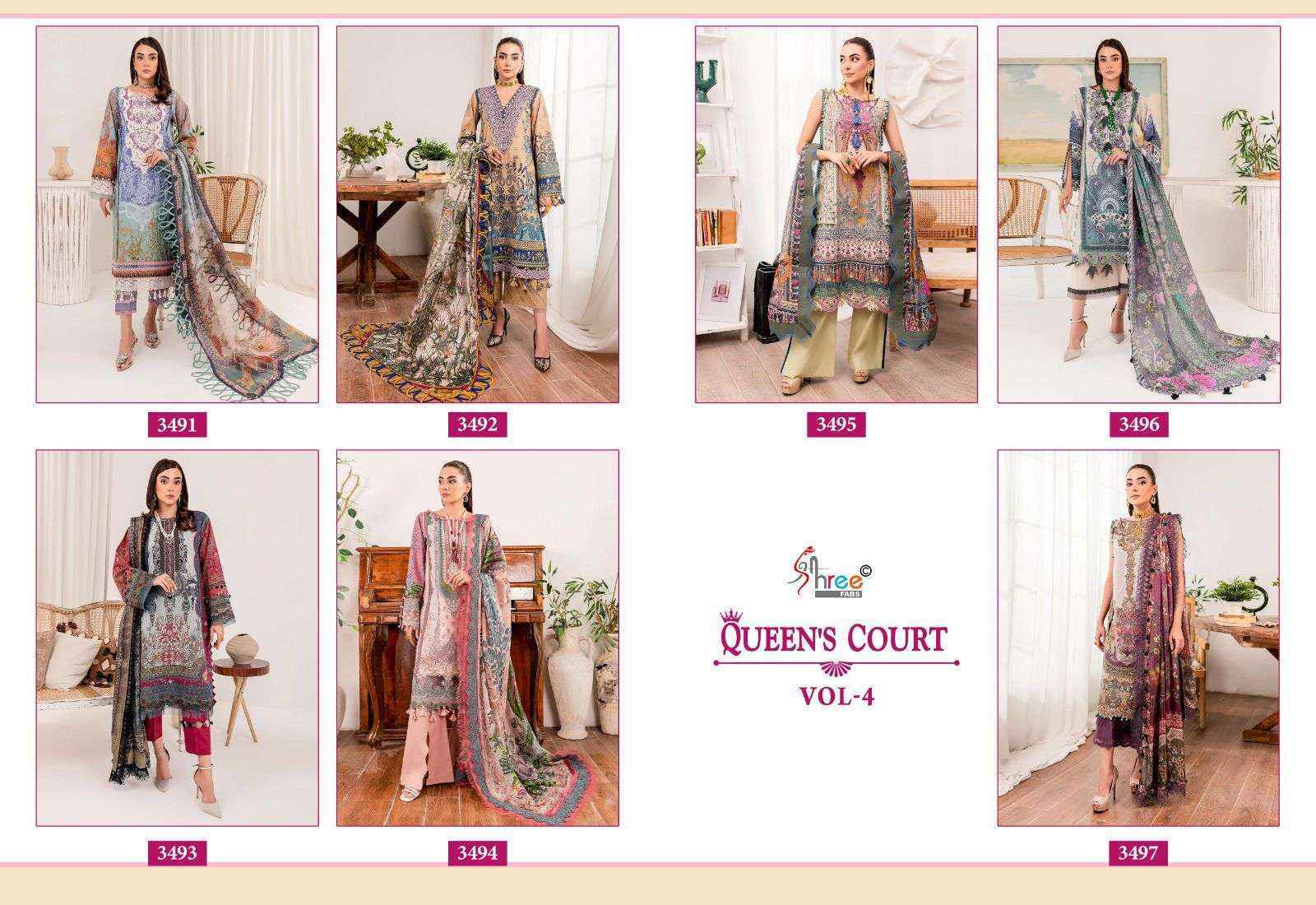 Shree Fabs Queens Court Vol 4 Cotton Dress Material 7 pcs Catalogue