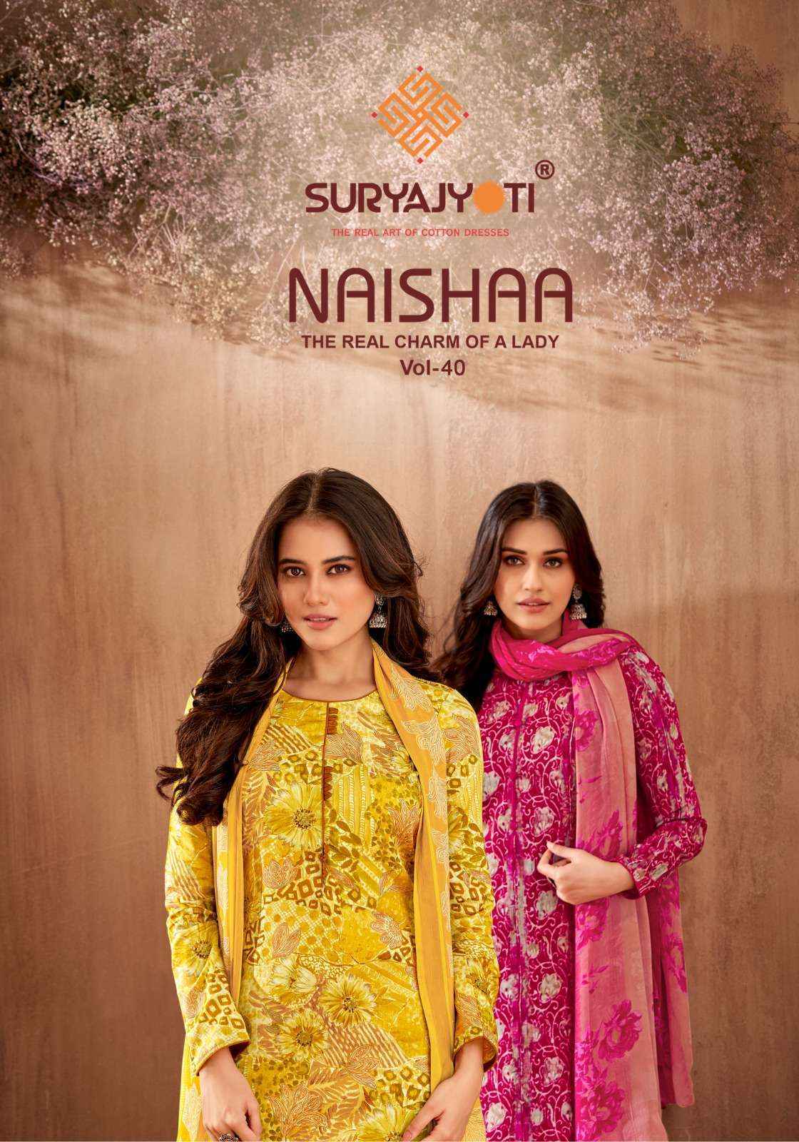 Suryajyoti Naishaa Vol 40 Jam Satin Dress Material 10 pcs Catalogue