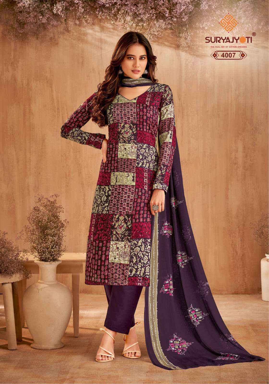 Suryajyoti Naishaa Vol 40 Jam Satin Dress Material 10 pcs Catalogue