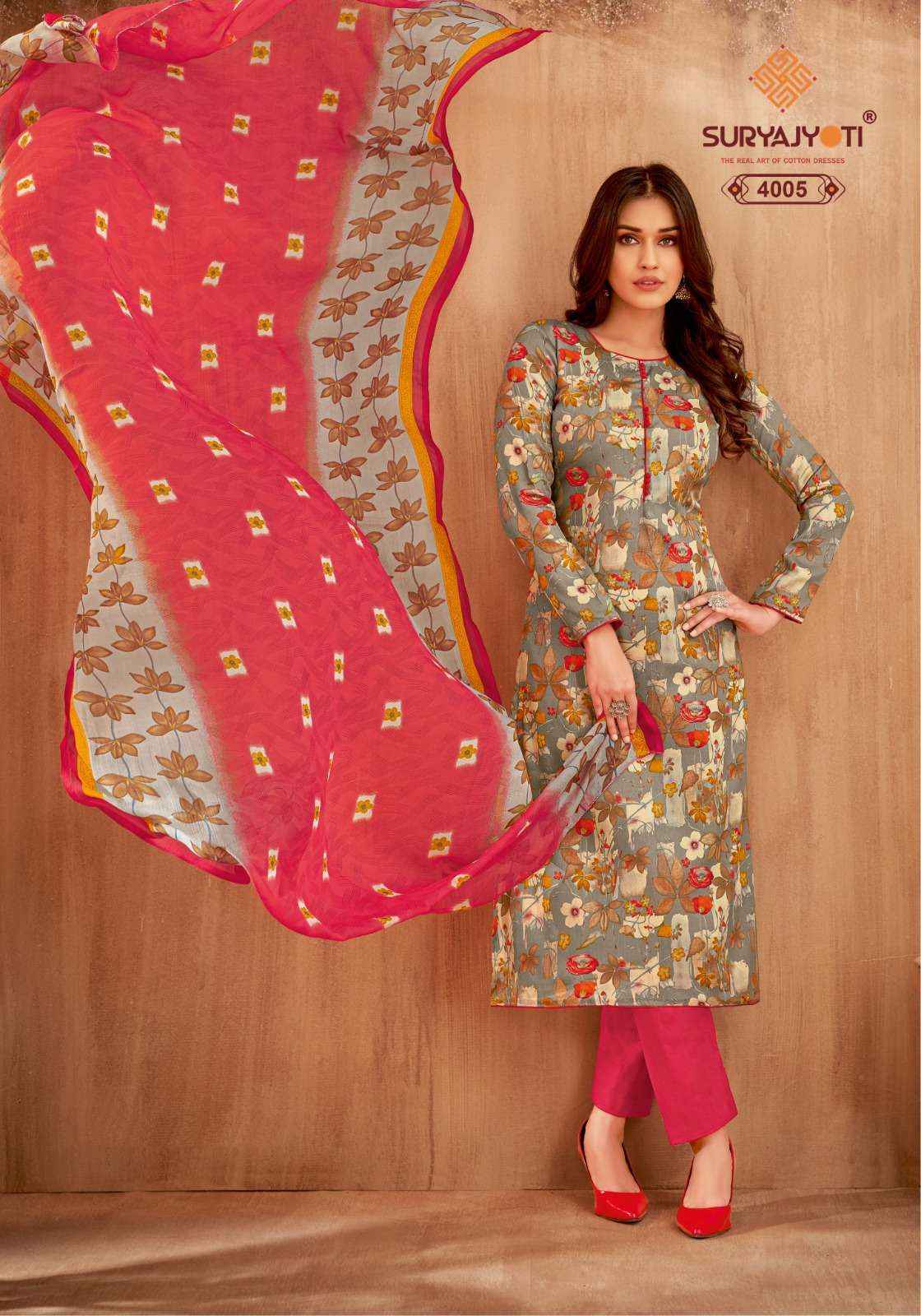 Suryajyoti Naishaa Vol 40 Jam Satin Dress Material 10 pcs Catalogue