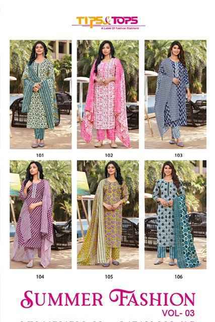 Tips & Tops Summer Fashion Vol 3 Cotton Kurti Combo 6 pcs Catalogue