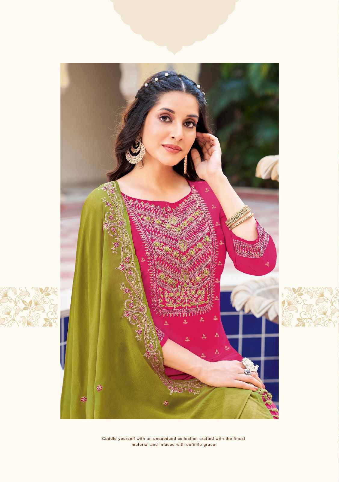 Wooglee Mugdha Pure Viscose Weaving Readymade Suit 4 Pc Catalog