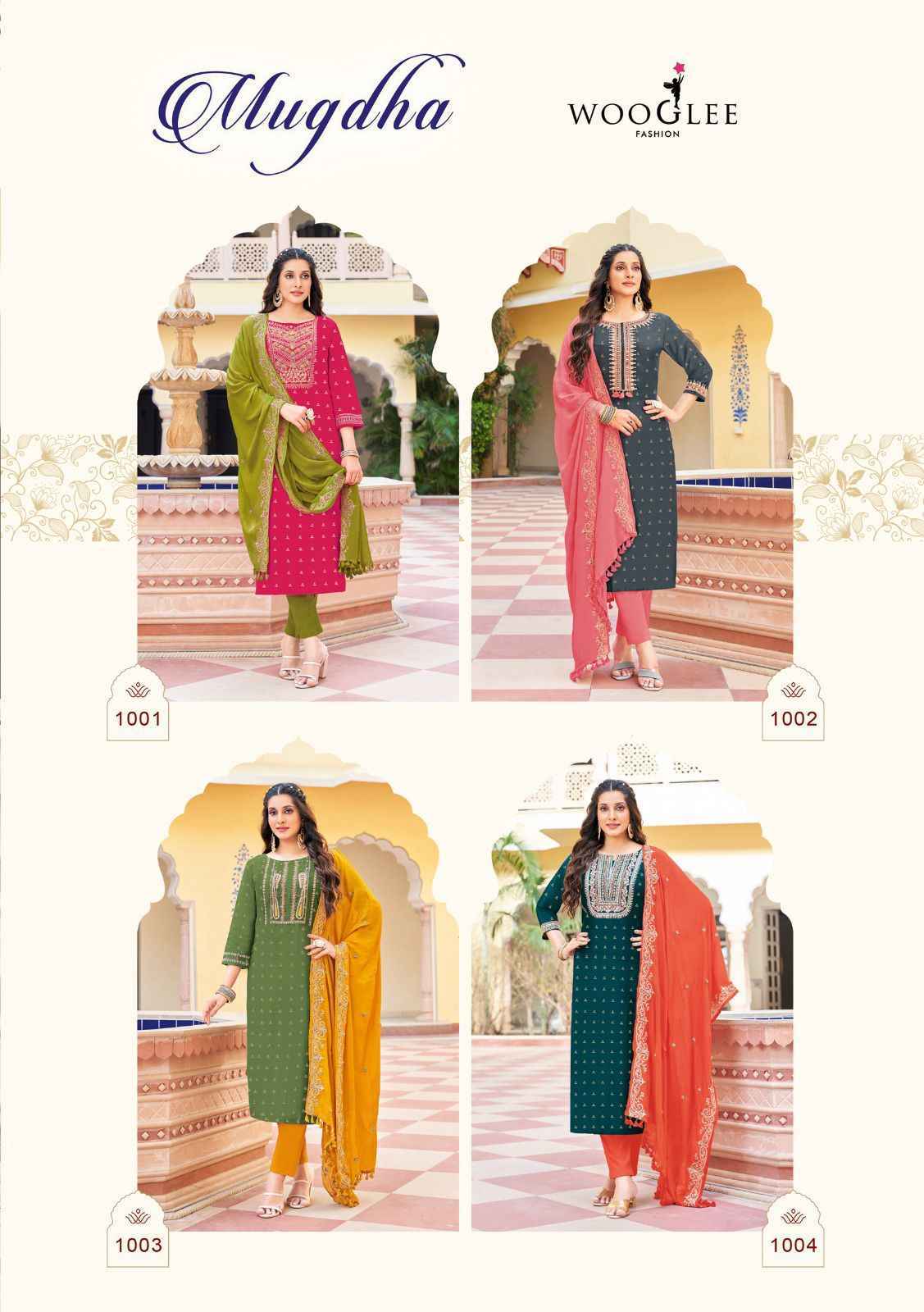 Wooglee Mugdha Pure Viscose Weaving Readymade Suit 4 Pc Catalog