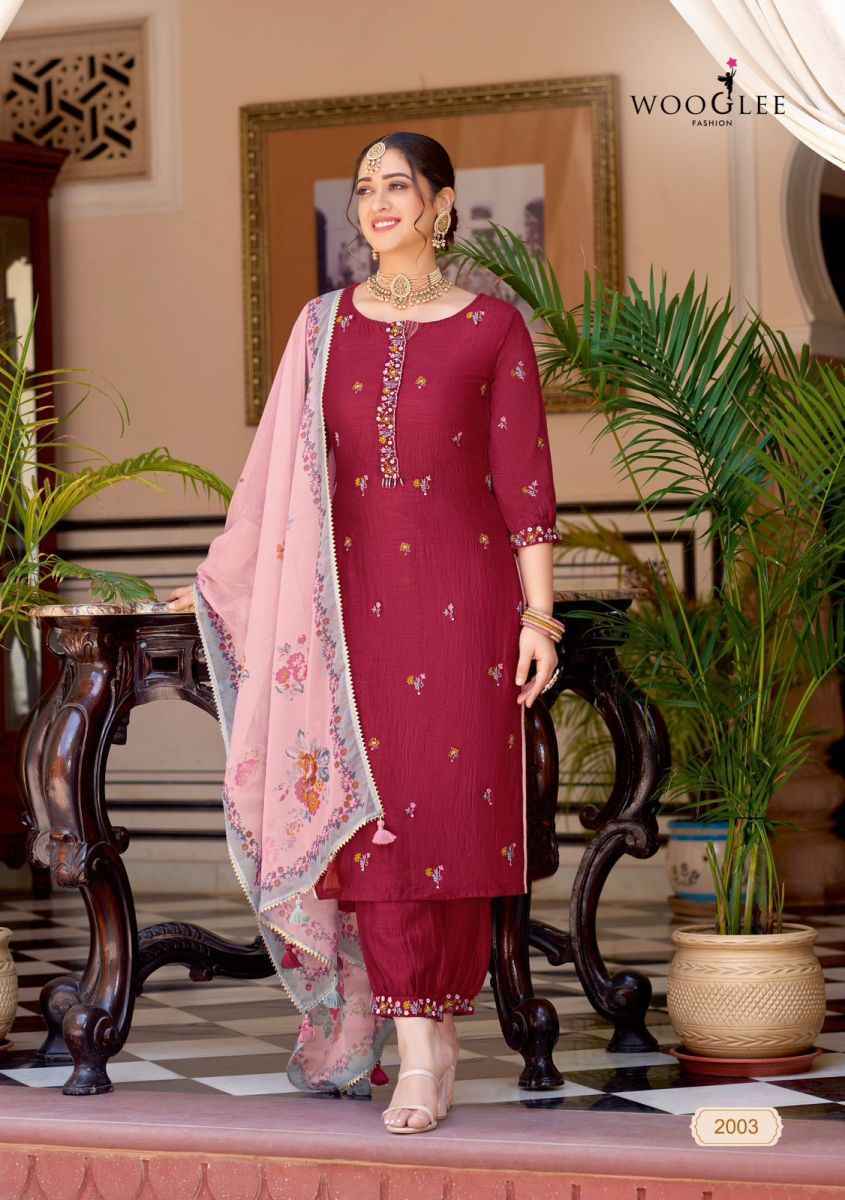Wooglee Navyaa Vichitra Silk Kurti Combo 4 pcs Catalogue