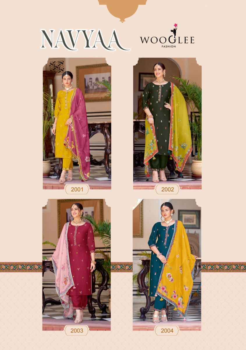 Wooglee Navyaa Vichitra Silk Kurti Combo 4 pcs Catalogue