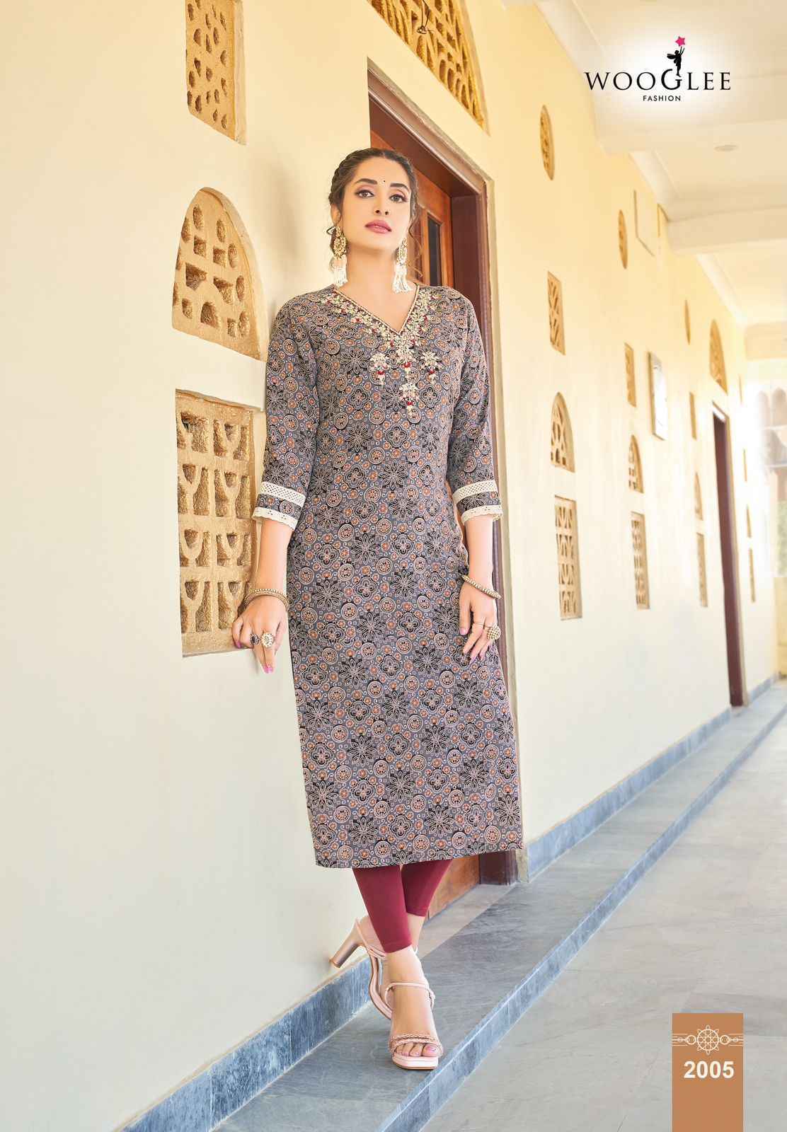 Wooglee Rutika Rayon Print Kurti 6 pcs Catalogue