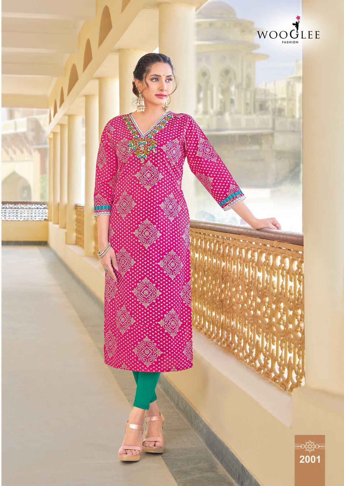 Wooglee Rutika Rayon Print Kurti 6 pcs Catalogue