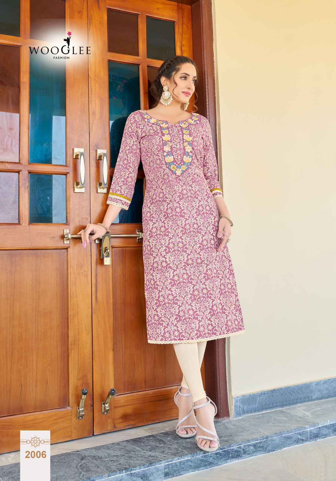 Wooglee Rutika Rayon Print Kurti 6 pcs Catalogue