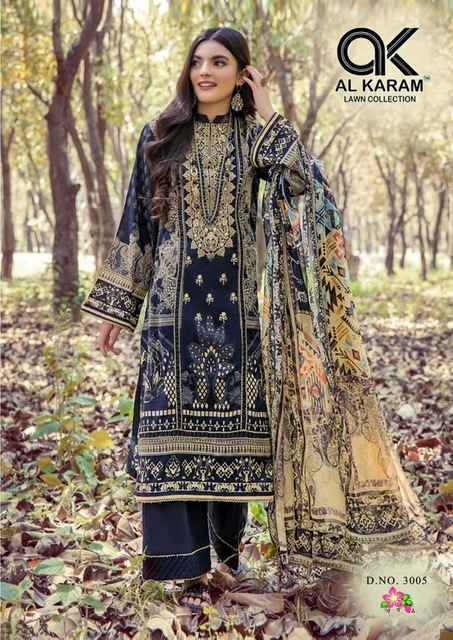 Al Karam Florence Vol 3 Cambric Cotton Dress Material 6 pcs Catalogue