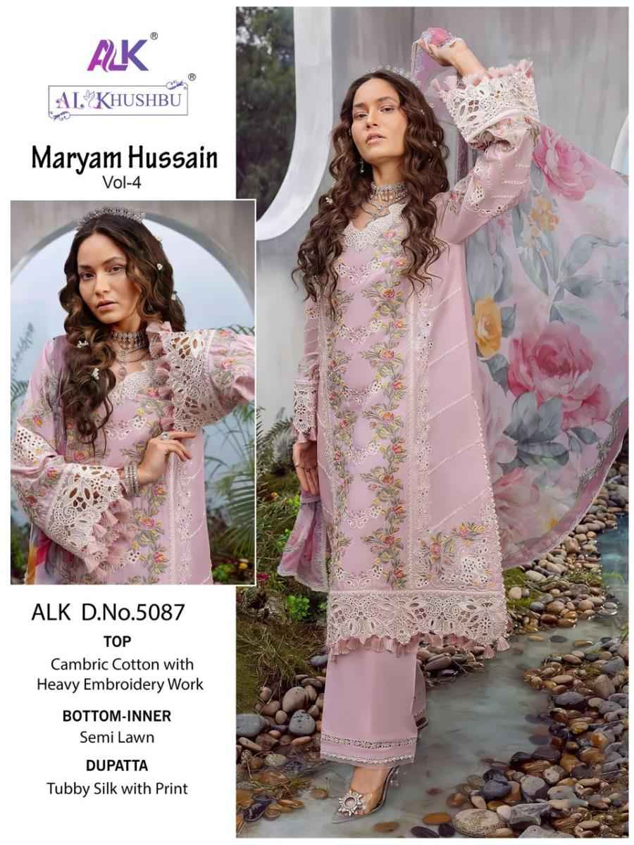 AL Khushbu Maryam Hussain Vol 4 Cambric Cotton Dress Material 3 pcs Catalogue