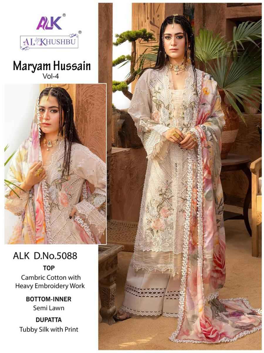 AL Khushbu Maryam Hussain Vol 4 Cambric Cotton Dress Material 3 pcs Catalogue