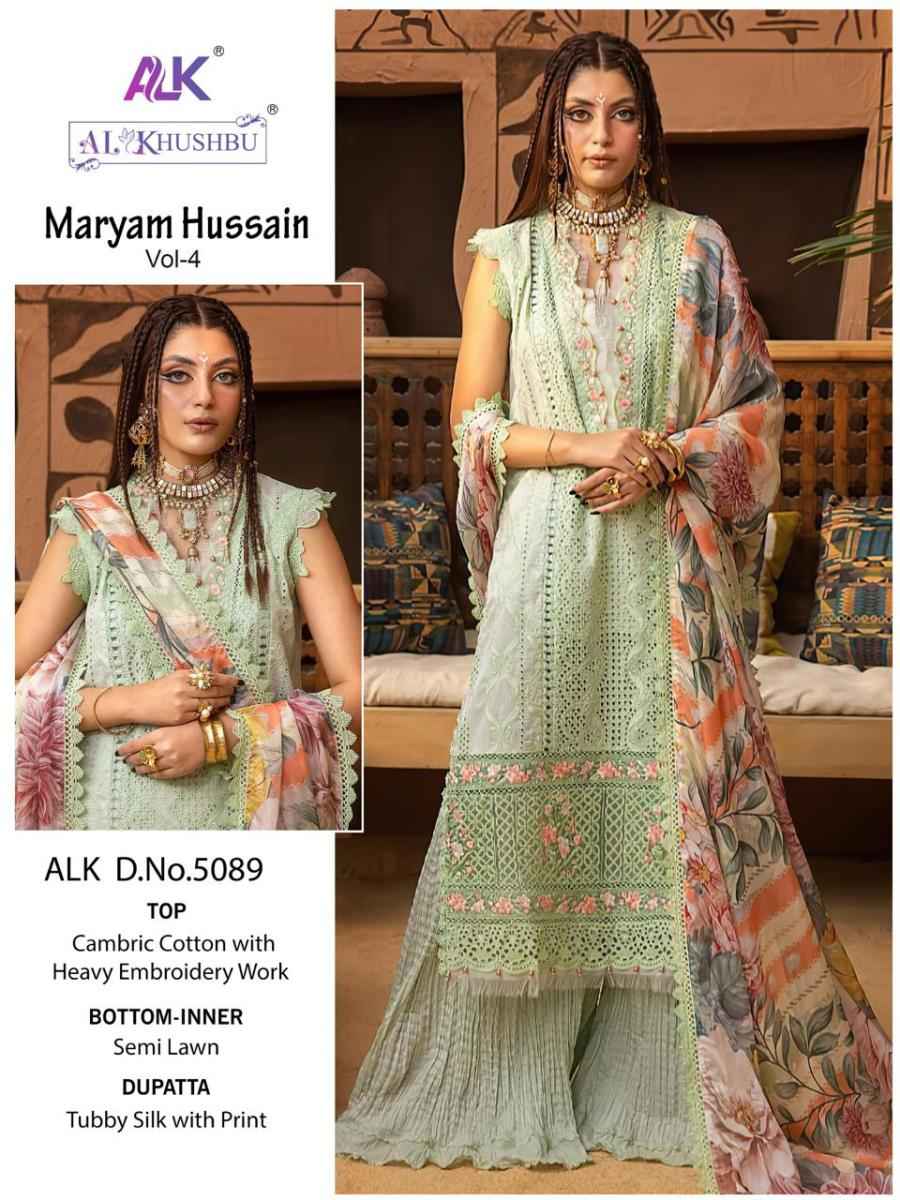 AL Khushbu Maryam Hussain Vol 4 Cambric Cotton Dress Material 3 pcs Catalogue