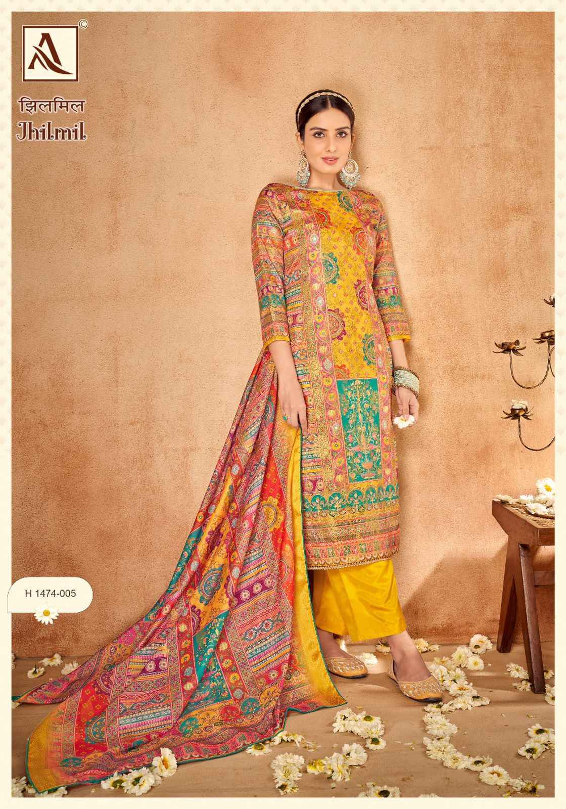 Alok Jhilmil Maslin Dress Material 6 pcs Catalogue
