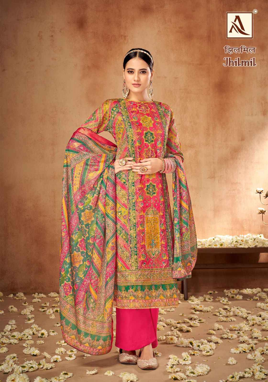 Alok Jhilmil Maslin Dress Material 6 pcs Catalogue