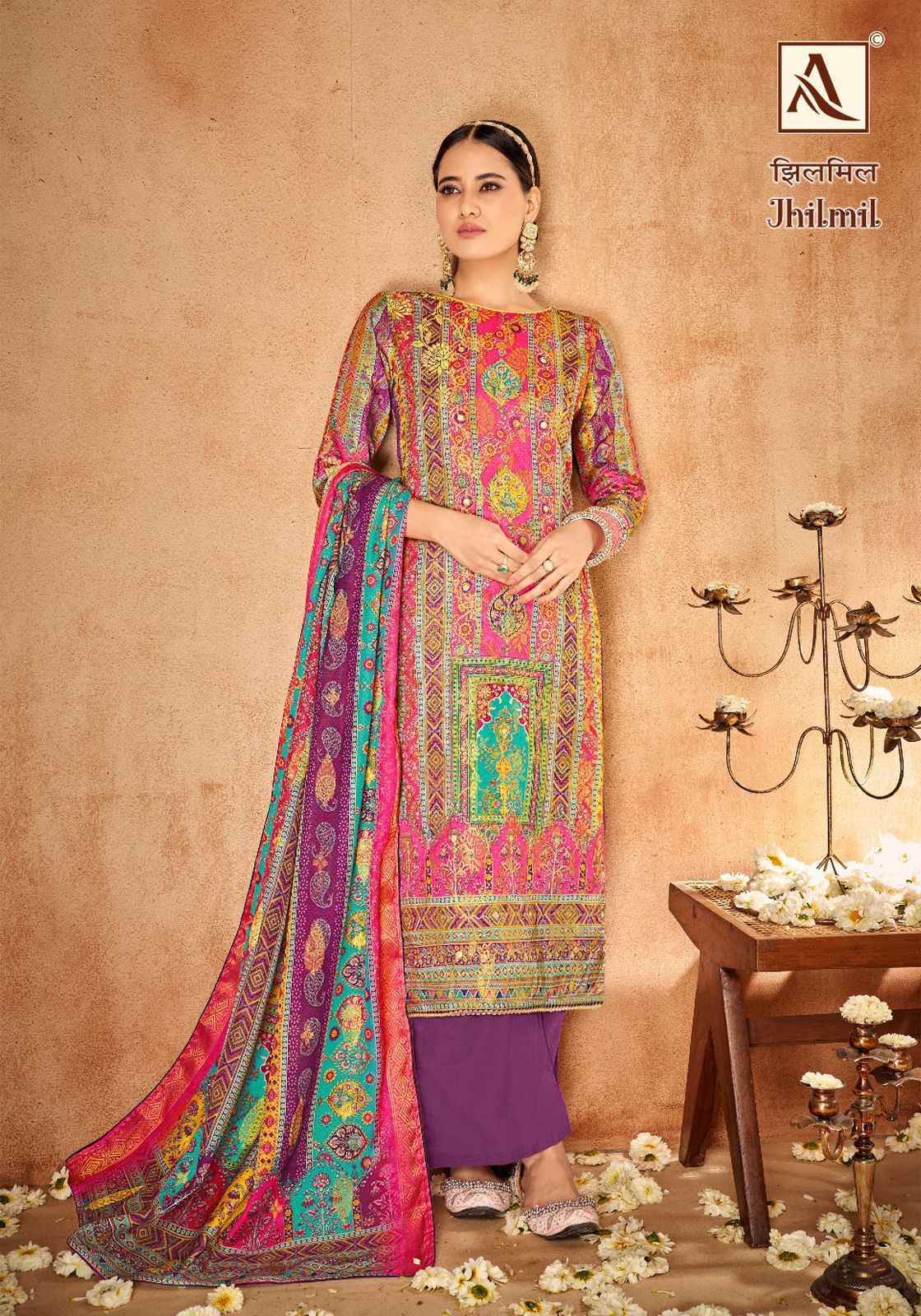 Alok Jhilmil Maslin Dress Material 6 pcs Catalogue