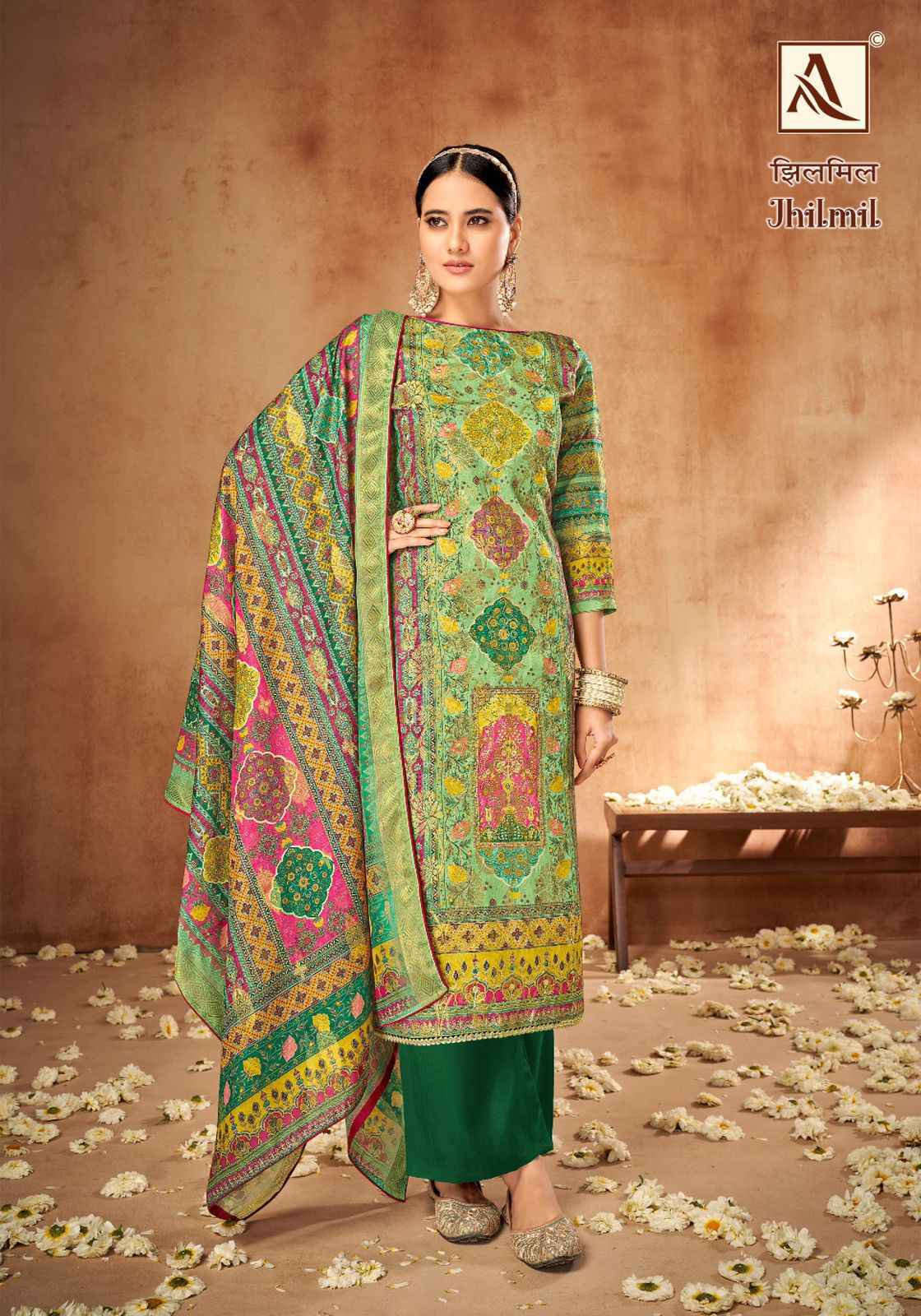 Alok Jhilmil Maslin Dress Material 6 pcs Catalogue