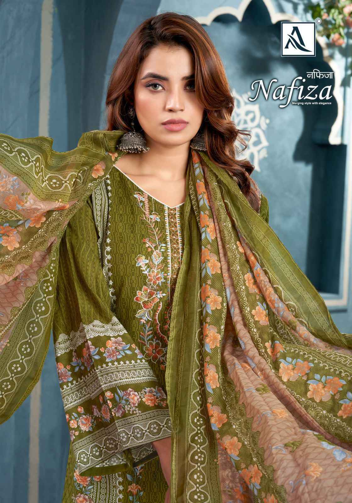 Alok Nafiza Cambric Cotton Dress Material 8 pcs Catalogue