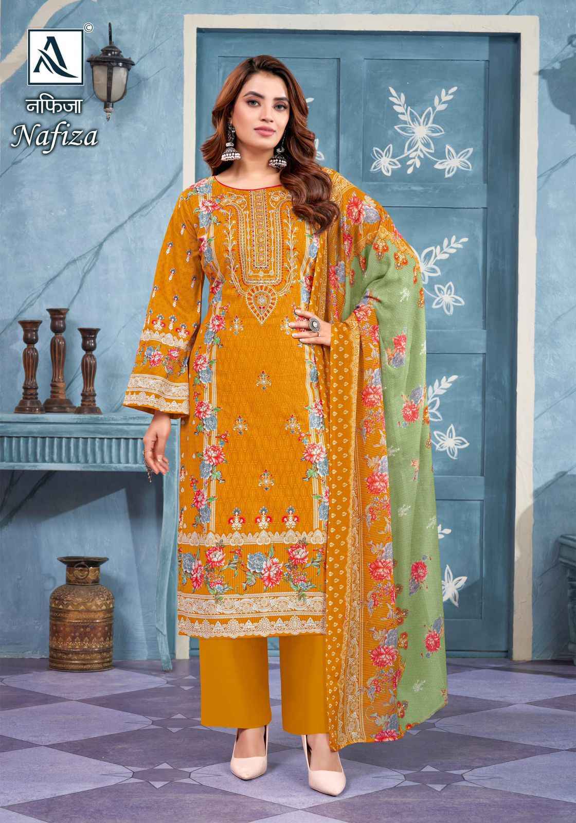 Alok Nafiza Cambric Cotton Dress Material 8 pcs Catalogue