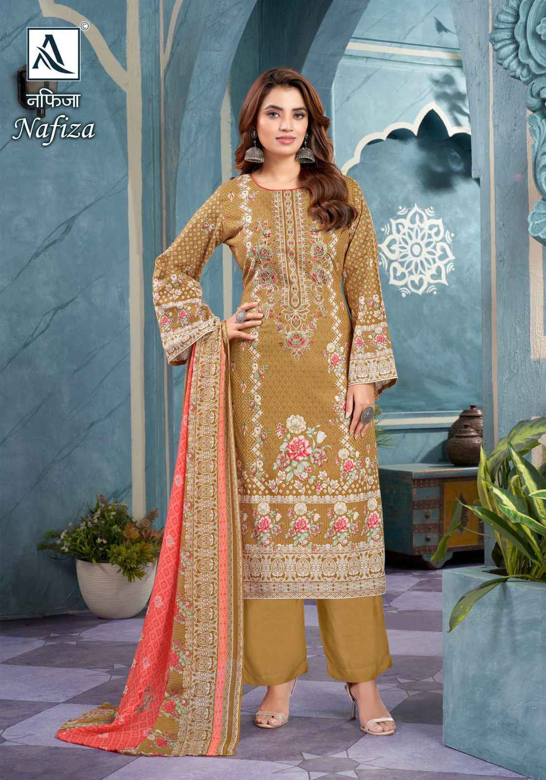 Alok Nafiza Cambric Cotton Dress Material 8 pcs Catalogue